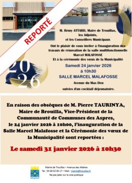 ✨ Cérémonie des vœux 2026 reportée✨